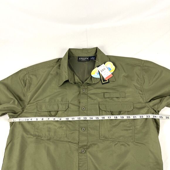 New Mens Canyon Creek SS Vented Fishing Outdoor Shirt Size XL UPF 40 Olive NWT - Picture 6 of 7